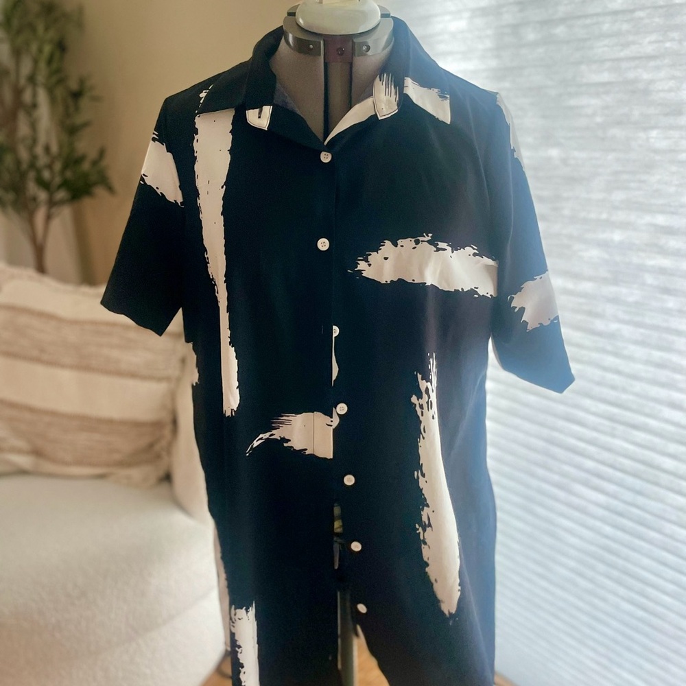 Black and White Long Shirt/Dress